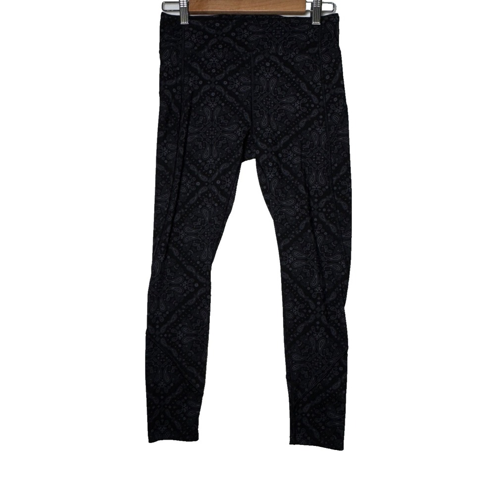 Womens Size Medium‎ Pink Paisley Sport Leggings Ankle Stretch Yoga Gym Pants